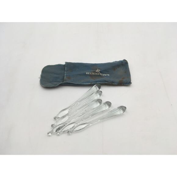 Set of 5 Antique Georgian Glass Sugar Crushers / Cocktail Stirrer EUC - Picture 6 of 6